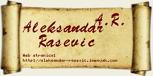 Aleksandar Rašević vizit kartica